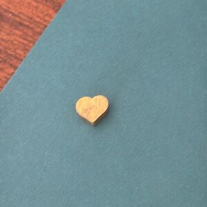 Handmade Small Yellow Gold Color Brass Heart Charm for Wire Chain